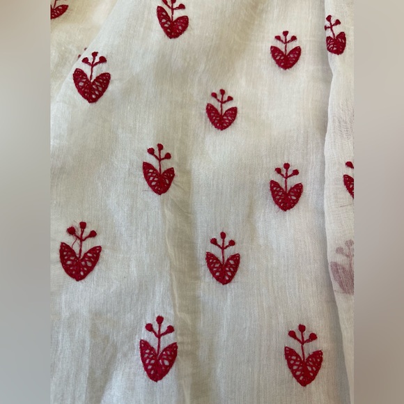 Anthropologie Payal Jain Pleated Maxi Sun Dress Embroidered Womens Medium Lined - Picture 7 of 8